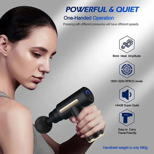 Recovera™ 6-Speed Muscle Massager Gun – Deep Tissue Therapy at Home